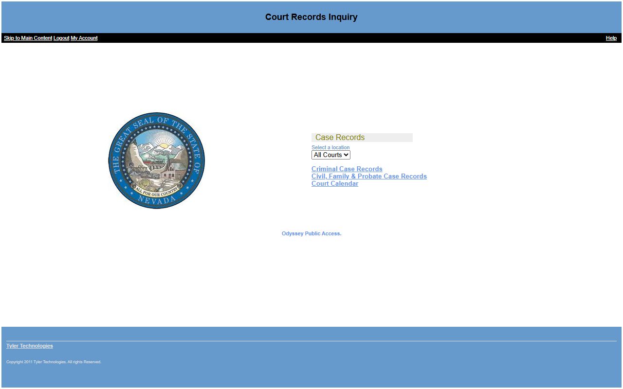 Carson City County court records after arrest Odyssey Public Access search